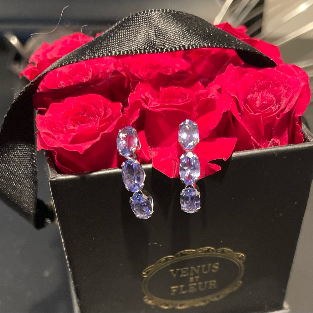 Tanzanite and sterling silver post earrings.  Never worn.